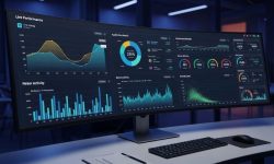 Dashboard displaying real-time performance metrics and monitoring graphs for business applications