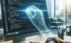 Modern tech workspace in California showing software development process with code, debugging, and project testing setup.