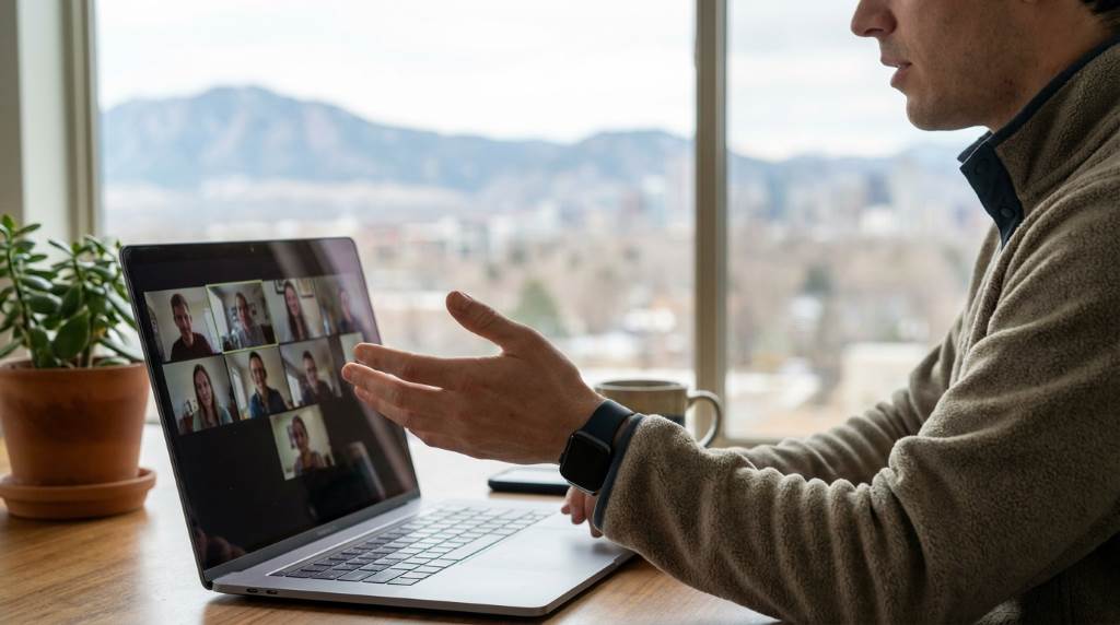 Denver remote worker improving productivity with smartwatch controls